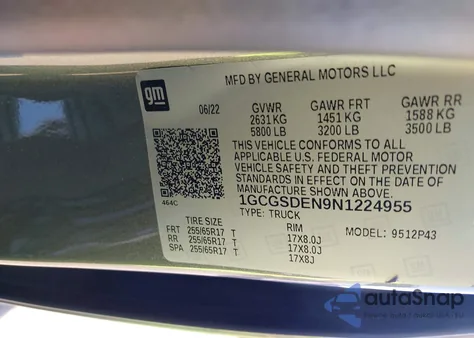 2022 Chevrolet Colorado 2Wd Short Box Z71 from USA, damaged, VIN 1GCGSDEN9N1224955